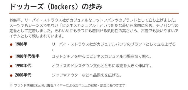 Dockers（ドッカーズ）の歩み