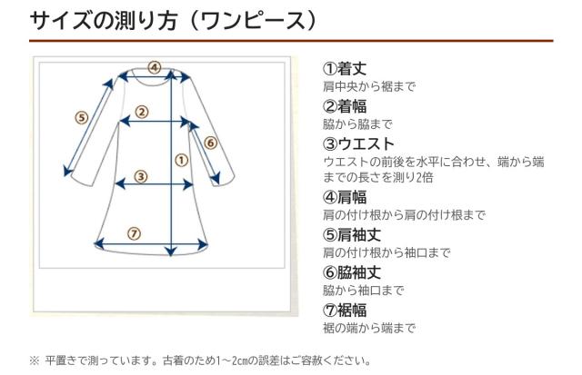 サイズの測り方（ワンピース）