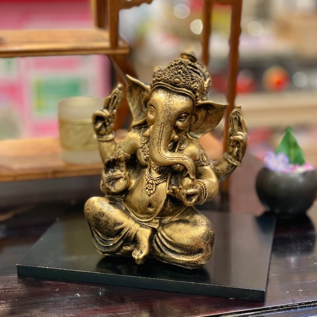 インド ガネーシャ 置物 富の神様 約12cm インド製 Indian gaea 工芸品