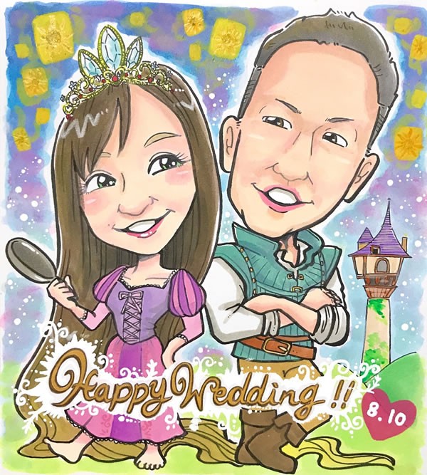 似顔絵カラフルビビットメイン