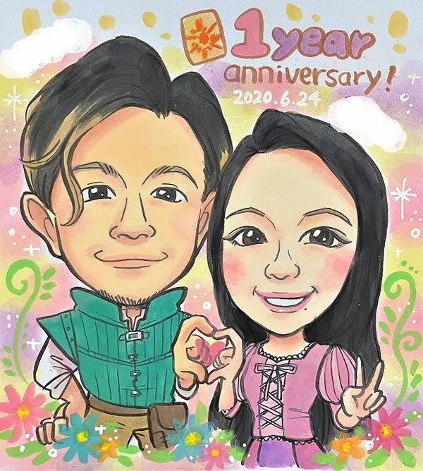 似顔絵カラフルビビットメイン