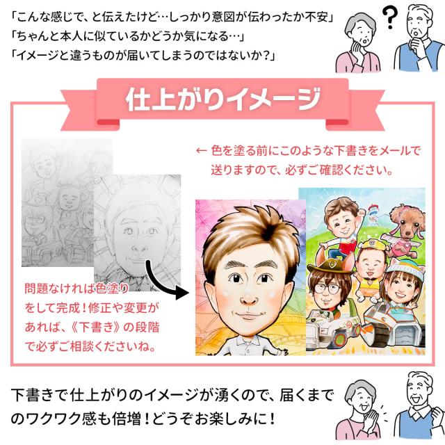 下書きからの仕上がりイメージ