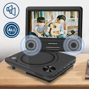 ポータブルDVDプレーヤー 7.5インチ 単3形乾電池式 6時間再生