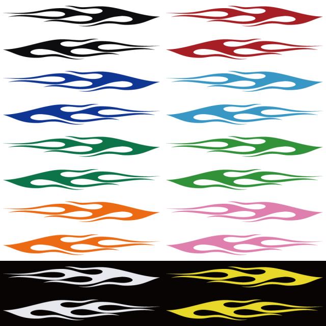 ステッカー デカールステッカー ファイヤーパターン カッティングステッカー