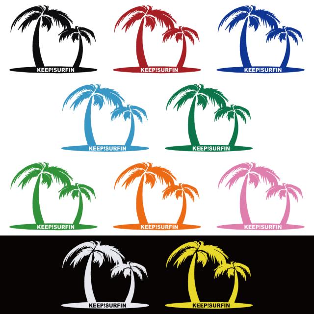 ステッカー KEEP! SURFIN カッティングステッカー