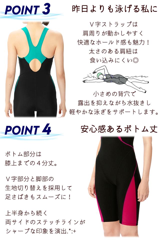 speedo スピード オールインワン フィットネス 水着 レディース ノースリーブ レーサーバック 上下一体型 《レビュー記入で送料無料》 水泳 競泳 プール ママ ミセス シンプル S M L LL O 送料無料 SFW12355 ルースンアップニースキン Feel Up Loosen Up Kneeskin