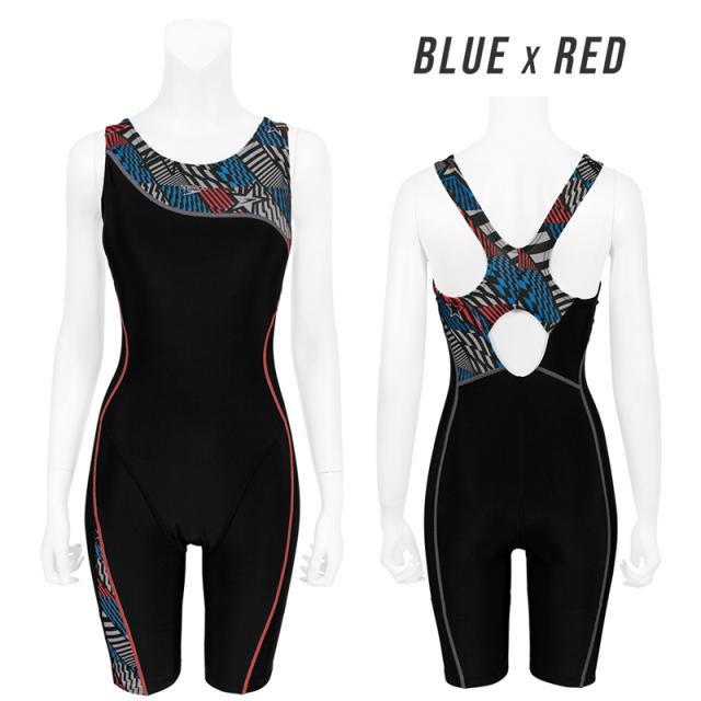 speedo スピード オールインワン フィットネス 水着 レディース ノースリーブ レーサーバック 上下一体型 《レビュー記入で送料無料》 水泳 競泳 プール ママ ミセス シンプル M L LL O 送料無料 SFW12403 ルースンアップニースキン Asymmetry Loosen Up Kneeskin