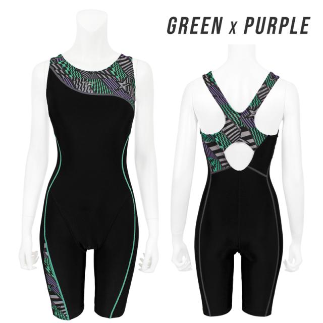 speedo スピード オールインワン フィットネス 水着 レディース ノースリーブ レーサーバック 上下一体型 《レビュー記入で送料無料》 水泳 競泳 プール ママ ミセス シンプル M L LL O 送料無料 SFW12403 ルースンアップニースキン Asymmetry Loosen Up Kneeskin