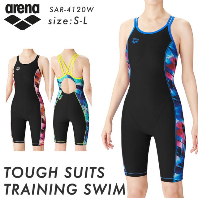 arena アリーナ トレーニング ワンピース スパッツ オールインワン 水着 フィットネス レディース 《レビュー記入でメール便無料》 フライバック 水泳 競泳 練習 部活 クラブ プール ママ ミセス 学生 シンプル 泳ぎやすい 動きやすい S M L 送料無料 : SAR-4120W タフスーツ