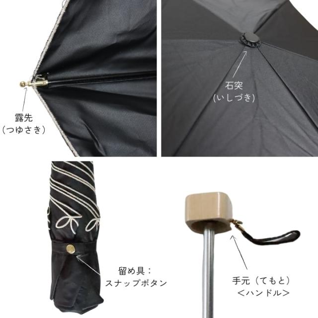 フルール 折りたたみ傘 uv 紫外線カット 冷感 刺繍リボン おすすめ 送料無料 あっぷる本舗