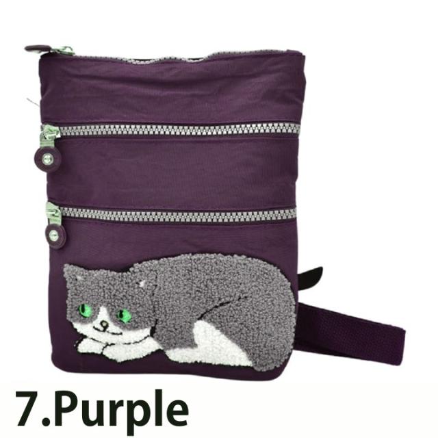 ローズカラーのハチワレ猫ショルダーバッグ