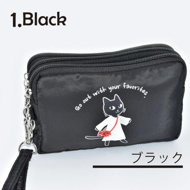 猫好きにおすすめ！黒猫デザインのかわいいファスナーポーチ