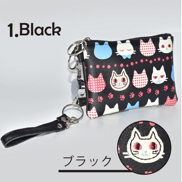 猫パターンと便利な機能で通勤通学に最適なパスケース商品説明