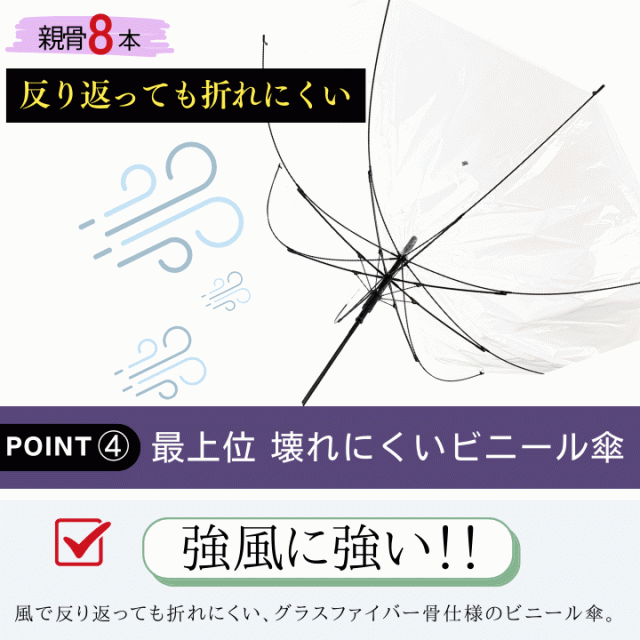 ビニール傘 ビニール傘 65cm 耐風傘 通学用 通勤用