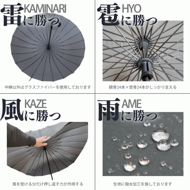 24本骨 手開き傘 耐風傘 グラスファイバー 軽量 頑丈 風に強い 男性 女性 メンズ レディース 人気 あっぷる本舗