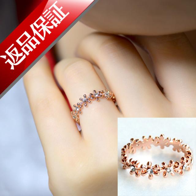 リング お花 指輪 スワロフスキー K18 18金GP 18k レディース 誕生日 スワロ プレゼント 水晶 モモダイヤ【送料無料】