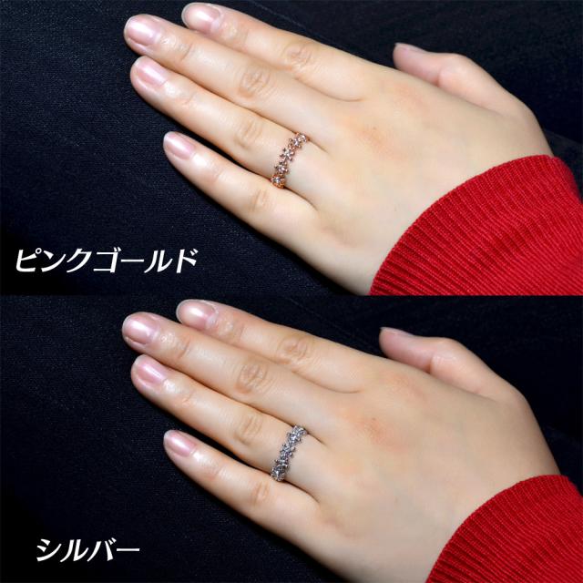 リング お花 指輪 スワロフスキー K18 18金GP 18k レディース 誕生日 スワロ プレゼント 水晶 モモダイヤ【送料無料】