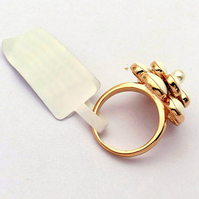 リング 真珠 パール K18ゴールド 18金 K18YG 花 フラワー メール便OK モモダイヤ