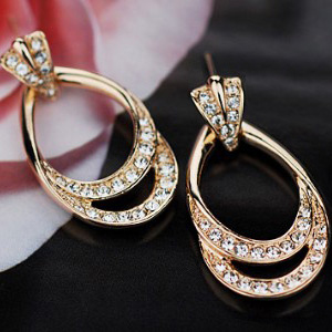 フープピアス 1ペア(2個) スワロフスキーエレメント K18ゴールド 18金 K18YG K18WG スワロ メール便OK モモダイヤ