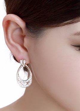 フープピアス 1ペア(2個) スワロフスキーエレメント K18ゴールド 18金 K18YG K18WG スワロ メール便OK モモダイヤ