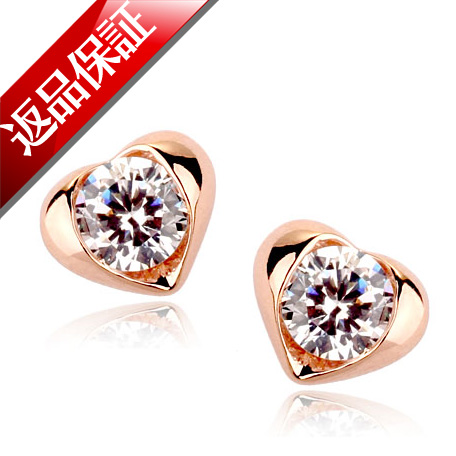 ピアス 1ペア(2個) スワロフスキー 水晶 ハート K18ゴールド 18金 K18YG K18WG メール便OK モモダイヤ