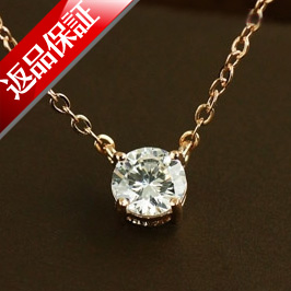 ネックレス  一粒 CZダイヤ(キュービックジルコニア) ダイヤ ペンダント レディース スキンジュエリー ジュエリー 女性用 ギフト 高品質 ファーストジュエリー スキンジュエリー誕生日 ネックレス ホワイトデー K18WG 18金 K18YG メール便OK モモダイヤ