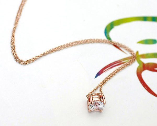 ネックレス  一粒 CZダイヤ(キュービックジルコニア) ダイヤ ペンダント レディース スキンジュエリー ジュエリー 女性用 ギフト 高品質 ファーストジュエリー スキンジュエリー誕生日 ネックレス ホワイトデー K18WG 18金 K18YG メール便OK モモダイヤ