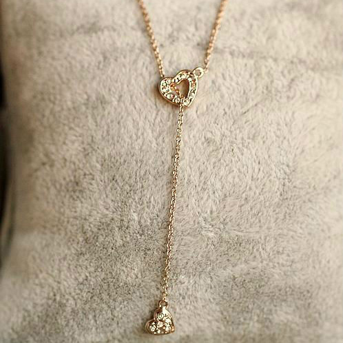 スワロフスキー エレメント ハート ネックレス ペンダント K18ゴールド 18金 K18YG レディース メール便OK モモダイヤ