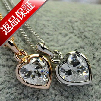 スワロフスキー エレメント ハート ネックレス ペンダント K18ゴールド 18金 K18YG レディース メール便OK モモダイヤ