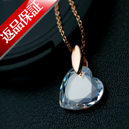 スワロフスキー エレメント ハート ネックレス ペンダント K18ゴールド 18金 K18YG レディース メール便OK モモダイヤ