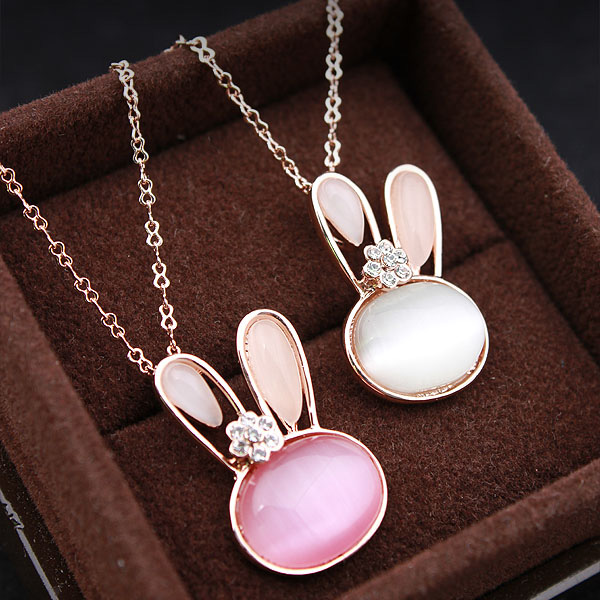 ラビット ネックレス キャッツアイ  K18ゴールド 18金 K18YG メール便OK モモダイヤ