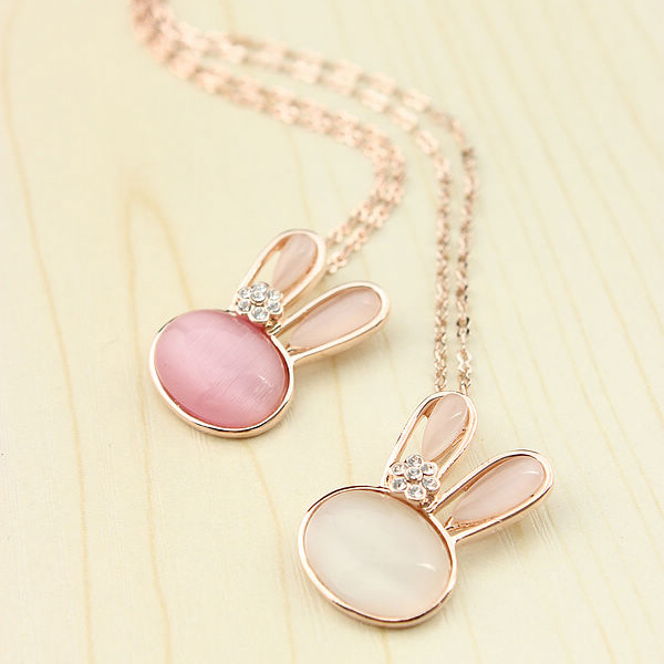 ラビット ネックレス キャッツアイ  K18ゴールド 18金 K18YG メール便OK モモダイヤ