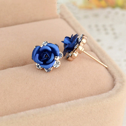 ピアス レディース ローズ バラ 薔薇 薔薇の花 バラの花 1ペア(2個) スワロフスキーエレメント K18ゴールドメッキ 18金 K18YG K18WG スワロ ローズ 18k バラ 薔薇 メール便OK モモダイヤ