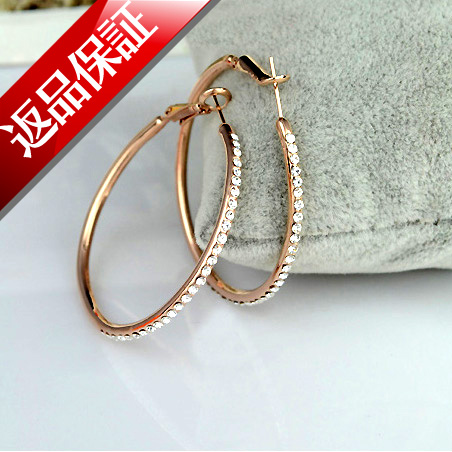 フープピアス 1ペア(2個) スワロフスキーエレメント K18ゴールドメッキ 18金 18k K18YG K18WG スワロ メール便OK モモダイヤ【RCP】