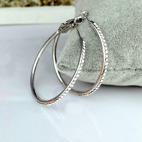 フープピアス 1ペア(2個) スワロフスキーエレメント K18ゴールドメッキ 18金 18k K18YG K18WG スワロ メール便OK モモダイヤ【RCP】