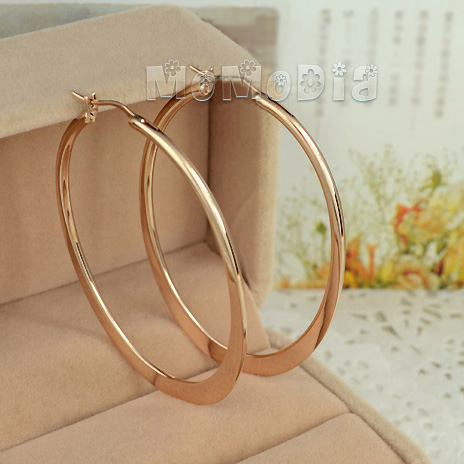 フープピアス 1ペア(2個) スワロフスキーエレメント K18ゴールド 18金 K18YG K18WG スワロ メール便OK モモダイヤ