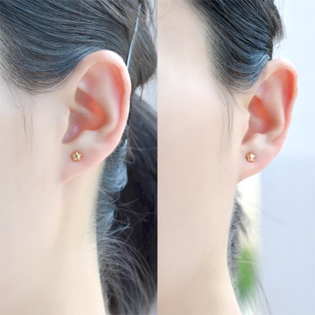 ピアス 10K 星型 10金 