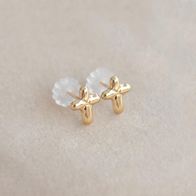 ピアス クロス 十字架 18金 k18