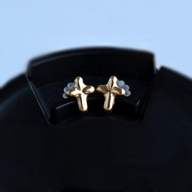 18k クロス 十字架 ピアス 18金 レディース