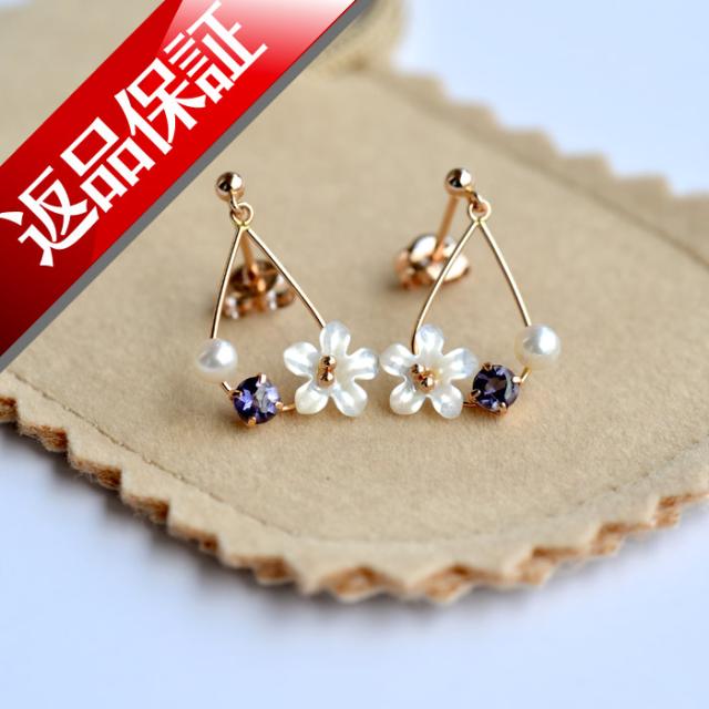 日本製 ピアス K18 お花 フラワー 真珠 パール ピアス 18金 レディース 18k 花びら お花モチーフ レビューで送料無料