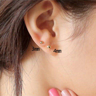 返品保証日本製 ピアス レディース 1ペア(2個) 丸玉 K18 18k 18金 K18PG 刻印有り ピンクゴールド メール便OK モモダイヤ