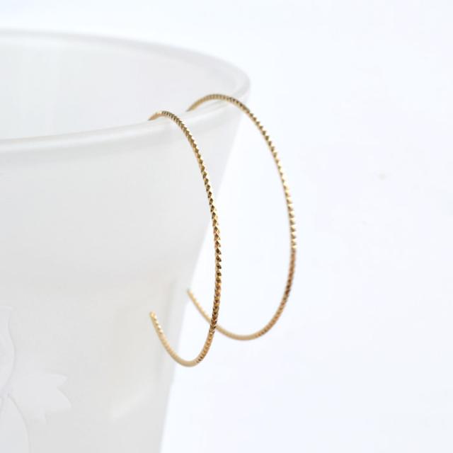 日本製 ピアス 18k 30mm フープピアス 18金 レディース K18 フープリング ニッケルフリー hoop earring 