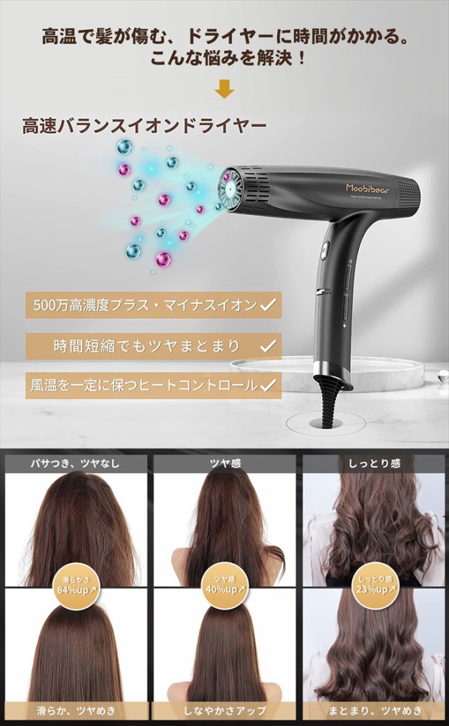 値下げ】 ドライヤー バランスイオンテクノロジー 大風量 1400W 軽量 ヘアドライヤー 速乾ドライヤー 速乾 低騒音 小型 折りたたみ  静の通販はau PAY マーケット - さんじょうインテリア | au PAY マーケット－通販サイト