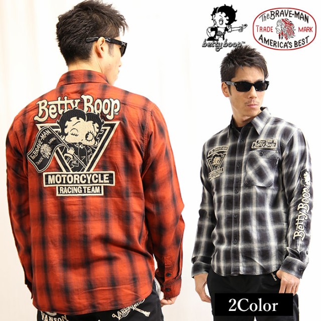 される㊝ チェックシャツ bbb-2004の通販はau PAY マーケット - BICKS Market|商品ロットナンバー:424649626 THE BRAVEMAN×BETTY BOOP 長袖シャツ フロント