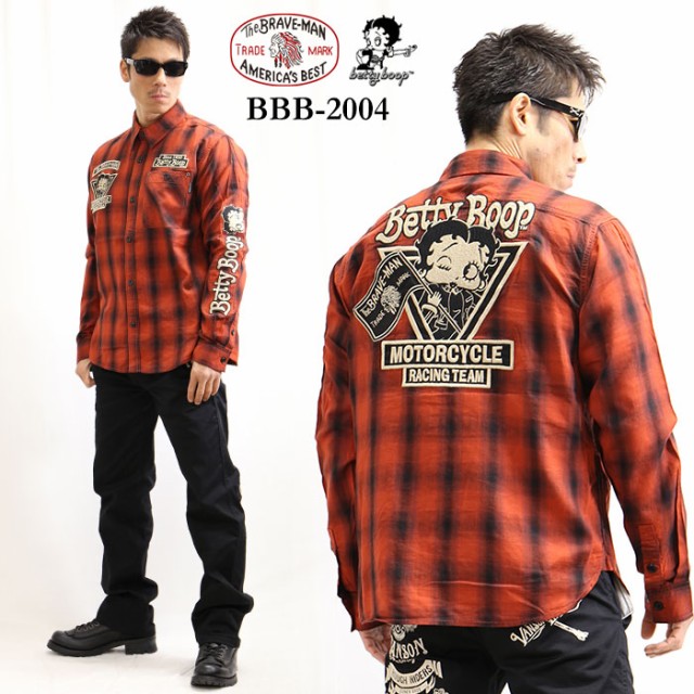 される㊝ チェックシャツ bbb-2004の通販はau PAY マーケット - BICKS Market|商品ロットナンバー:424649626 THE BRAVEMAN×BETTY BOOP 長袖シャツ フロント