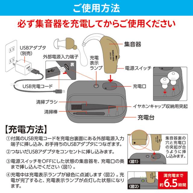 充電式 耳かけ集音器 AKA-204