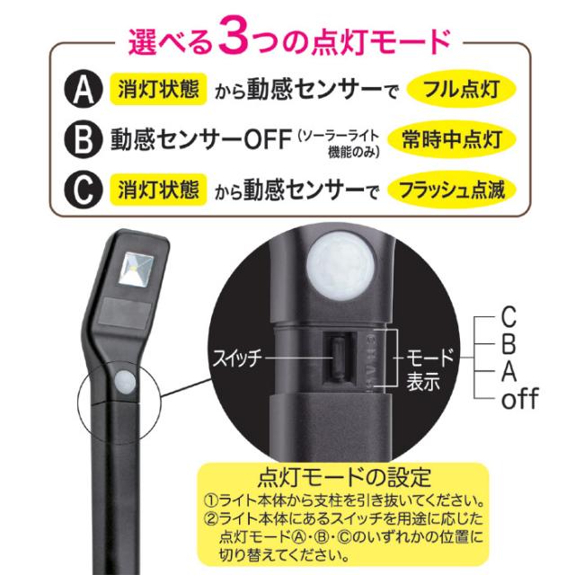 ソーラーLEDアプローチライト（威嚇フラッシュ付）