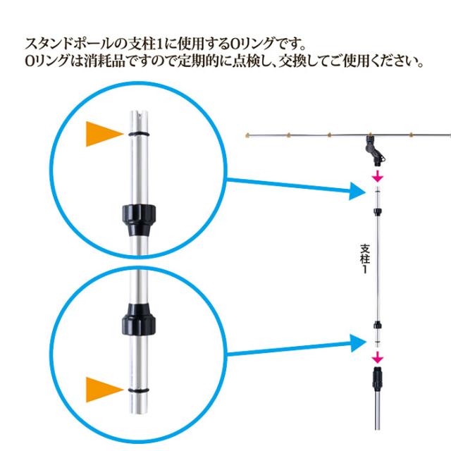 スタンドポール用 Oリング 2個セット