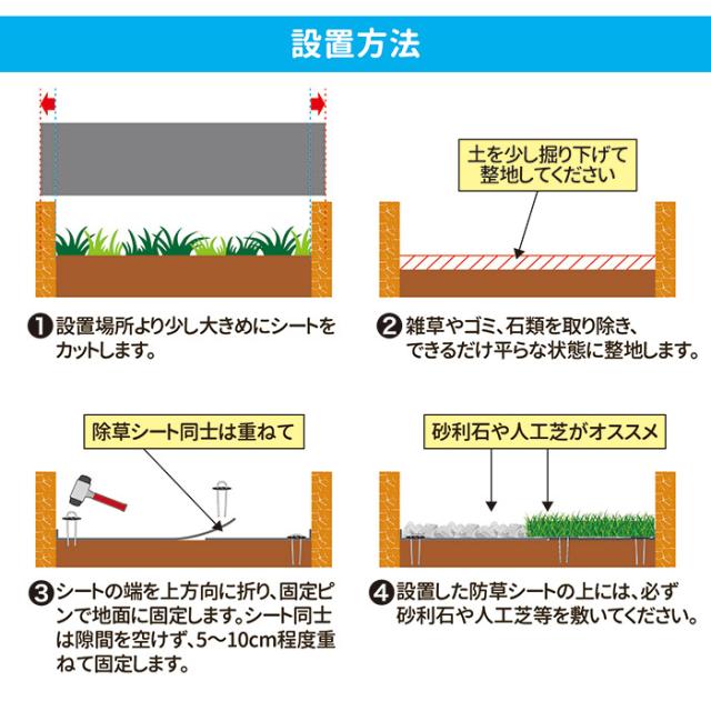 防草シート 90cm×30m巻 固定ピン