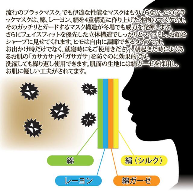 おでかけブラックマスク 大人用 花柄タイプ